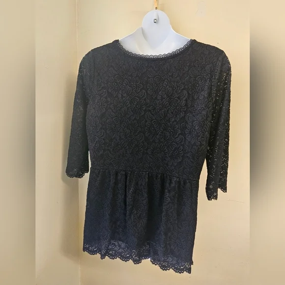 ISAACMIZRAHILIVE! -Elegant Black Lace Women's Top XL - Picture 2 of 6